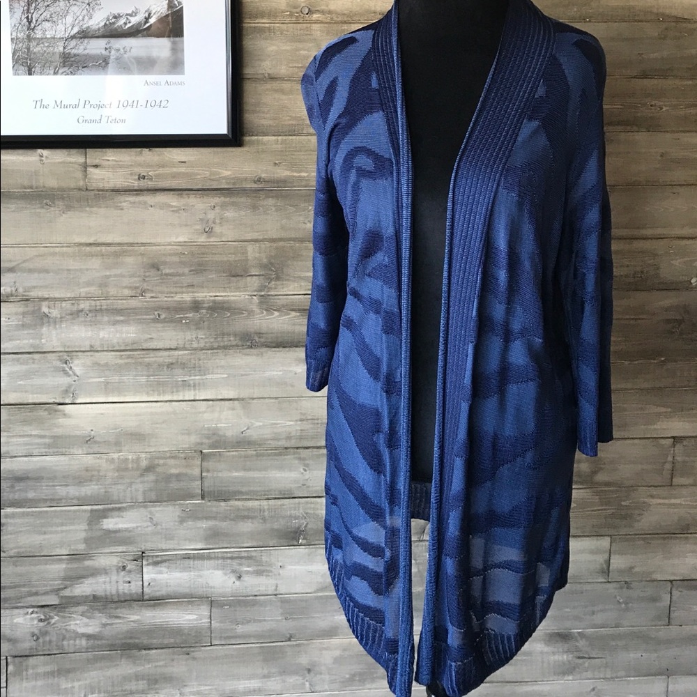 Chico’s/Travelers Collection Zebra Sweater Jacket